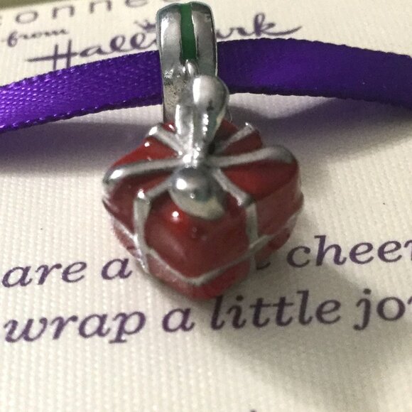 Hallmark Connections Gift Box Bead Charm Retired Jacmel Stainless Steel - Picture 5 of 11